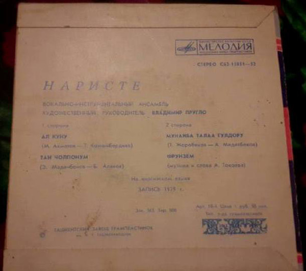 ВИА «НАРИСТЕ», худ. рук. Владимир Пругло.