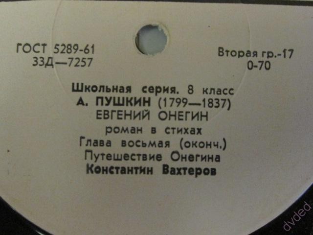 А. С. Пушкин. "Евгений Онегин", роман в стихах. Глава VIII. Путешествия Онегина. Читает К. Вахтеров