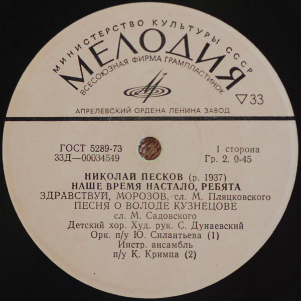 Николай ПЕСКОВ. «Наше время настало, ребята» (песни)