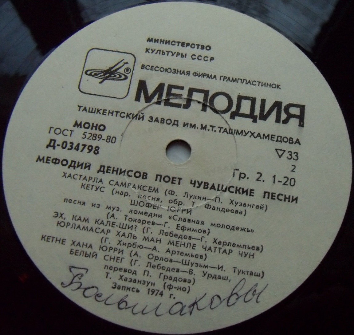 Мефодий ДЕНИСОВ «Мефодий Денисов поёт чувашские песни»