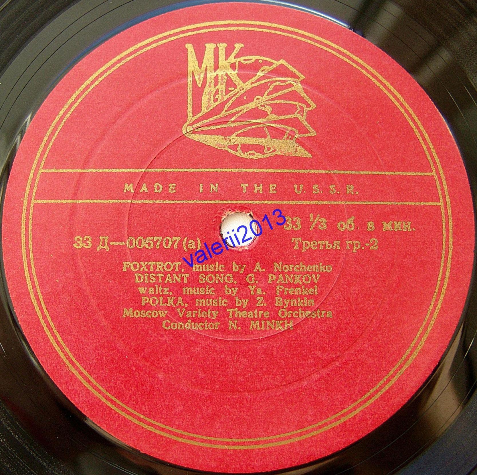 Оркестр Московского театра эстрады, дирижер Н. Минх