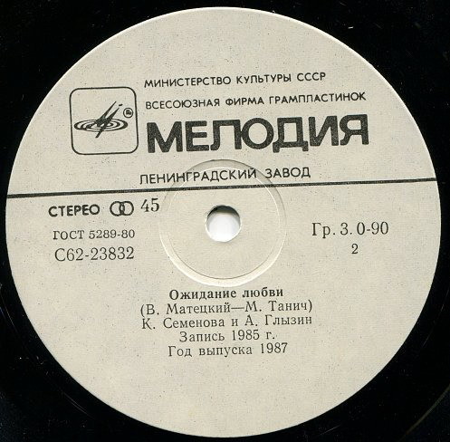 По вашим письмам. В. Леонтьев / К. Семёнова и А. Глызин