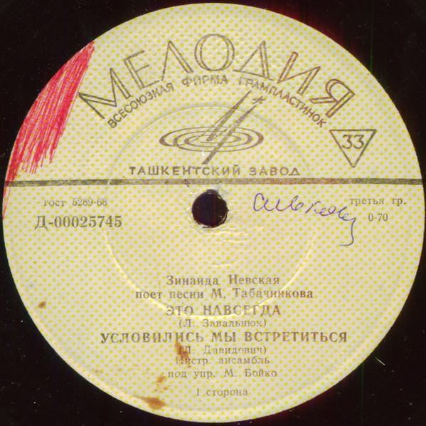 Зинаида НЕВСКАЯ - Песни М. ТАБАЧНИКОВА (1913)