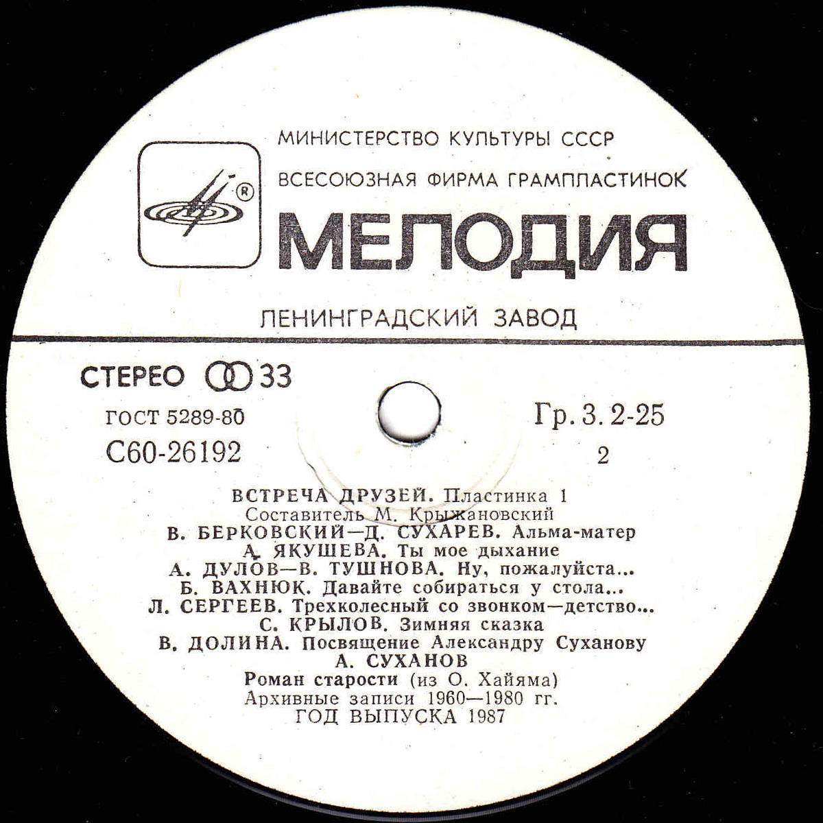 Встреча друзей. 25 лет клубу песни «Восток»