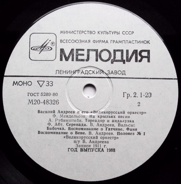 ВАСИЛИЙ АНДРЕЕВ И ЕГО ВЕЛИКОРУССКИЙ ОРКЕСТР