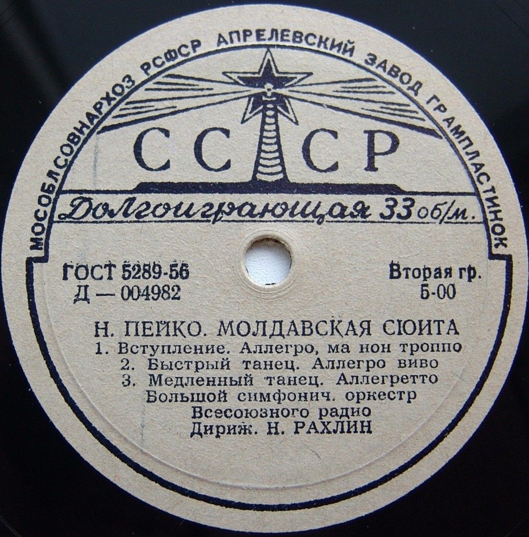 Н. Пейко: Молдавская сюита (БСО ВР, Н. Рахлин)