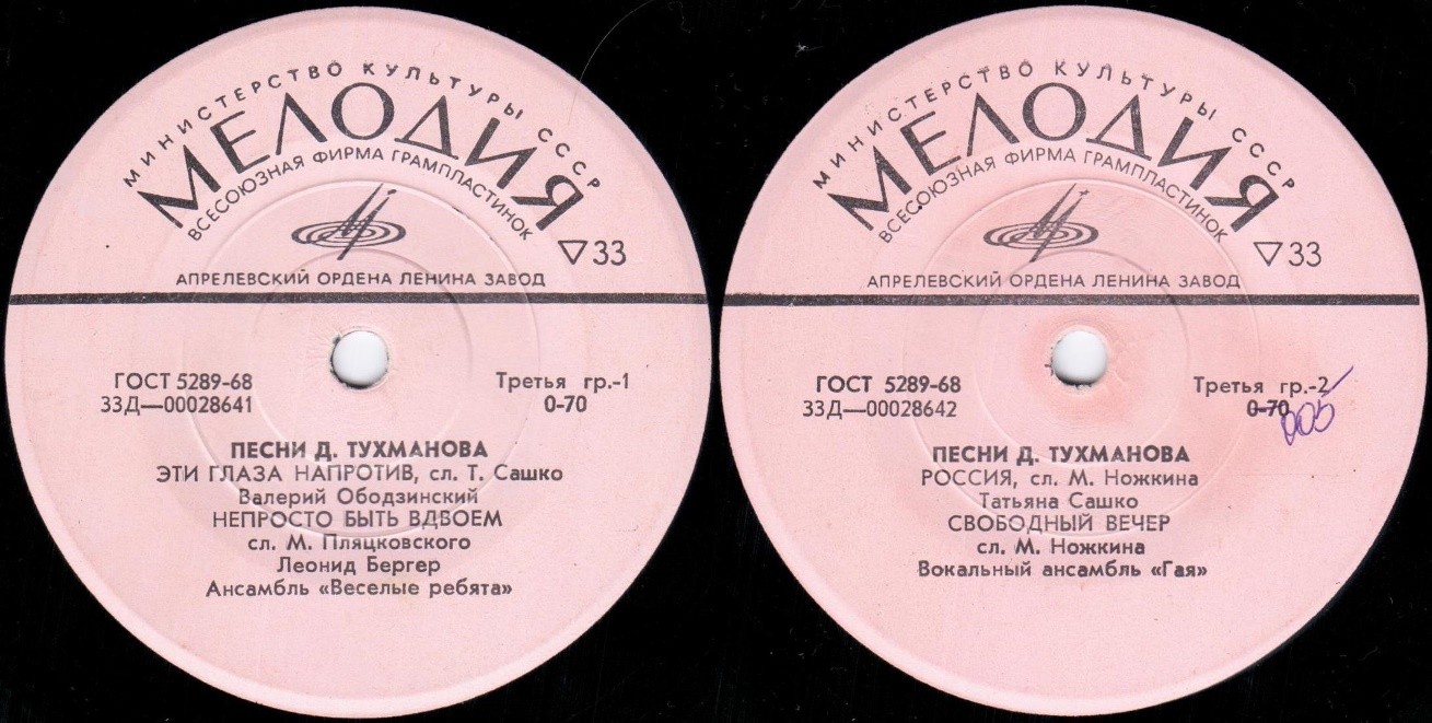 Песни Д. Тухманова