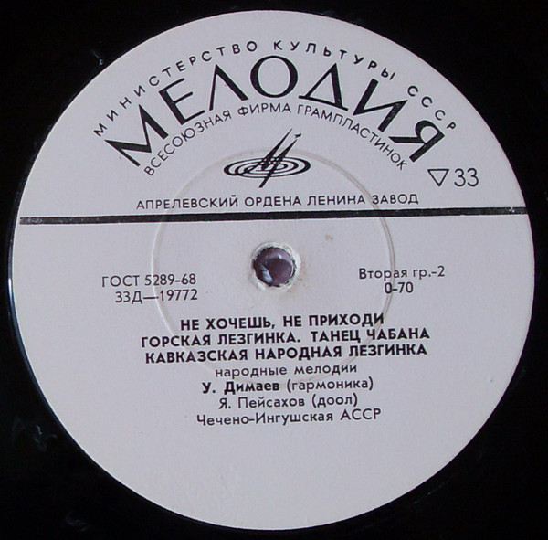 Играют Умар Димаев (гармоника) и Я. Пейсахов (доол) (Чечено-Ингушская АССР)
