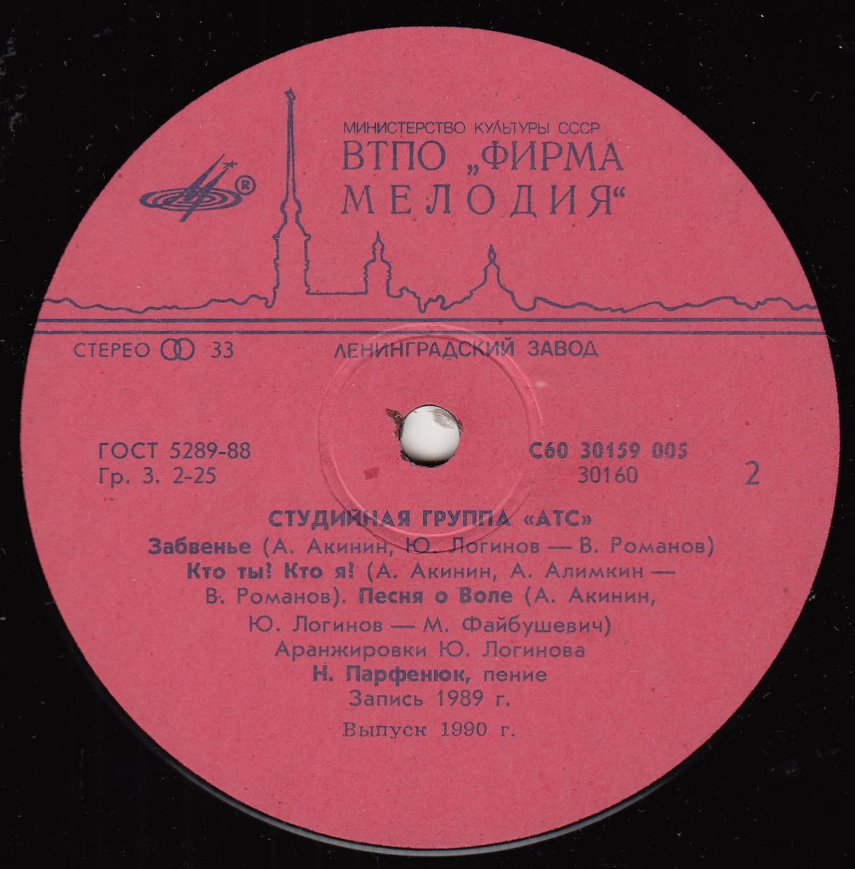 Студийная группа А.Т.С. — Забвение