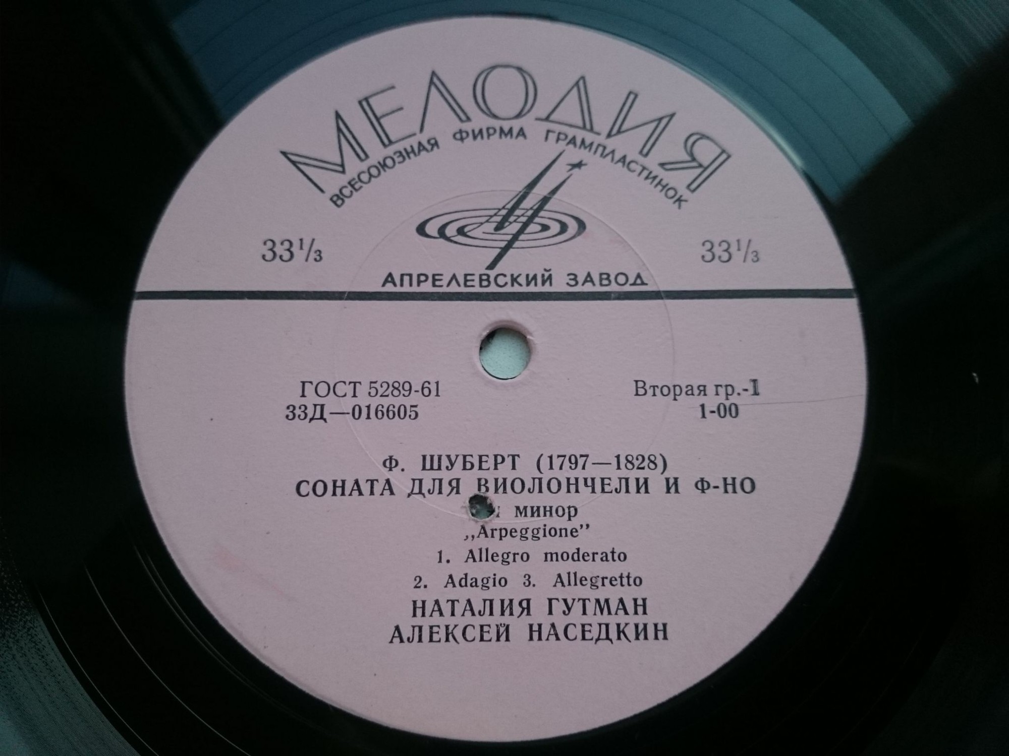 СОНАТЫ ДЛЯ ВИОЛОНЧЕЛИ И ФОРТЕПИАНО Ф. ШУБЕРТА И Р. ШТРАУСА. Наталья ГУТМАН (виолончель),  Алексей НАСЕДКИН (ф-но)