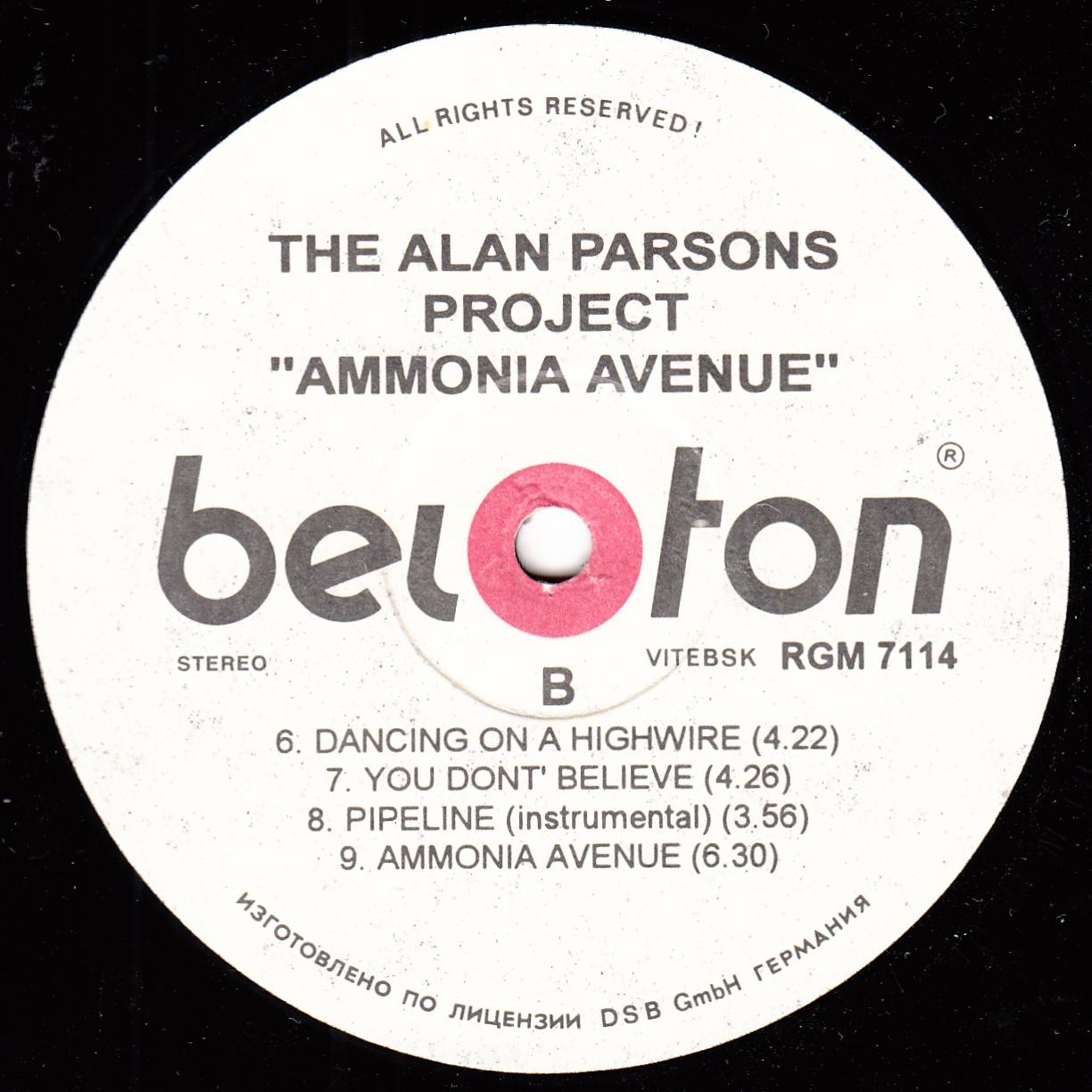 ALAN PARSONS PROJECT. Ammonia Avenue
