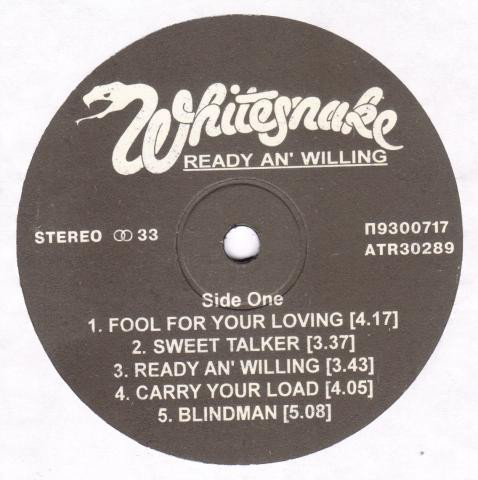 WHITESNAKE. Ready An' Willing