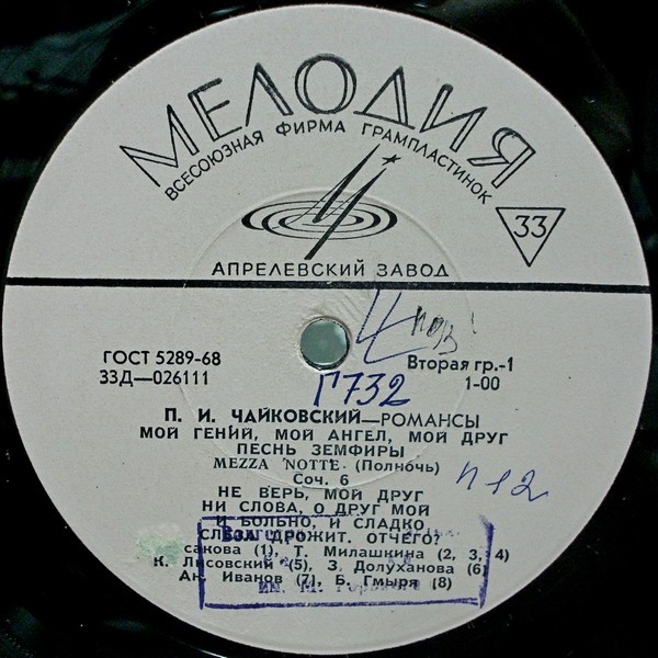 П. ЧАЙКОВСКИЙ (1840–1893): Полное собрание романсов (1/6)