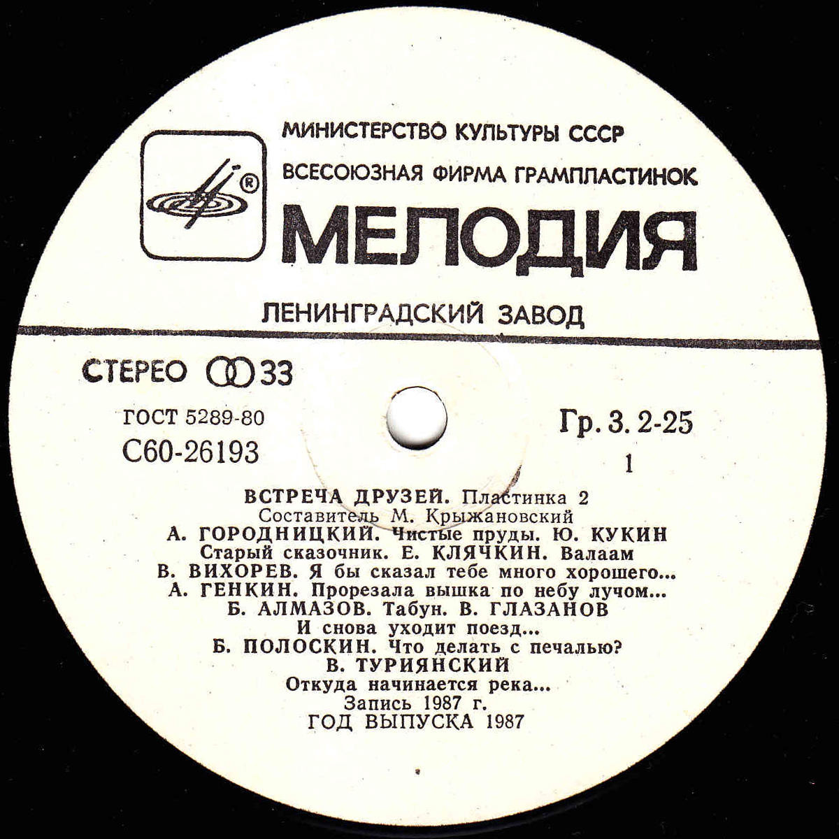 Встреча друзей. 25 лет клубу песни «Восток»