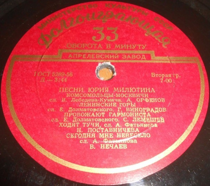 Песни Юрия МИЛЮТИНА (1903-1968)