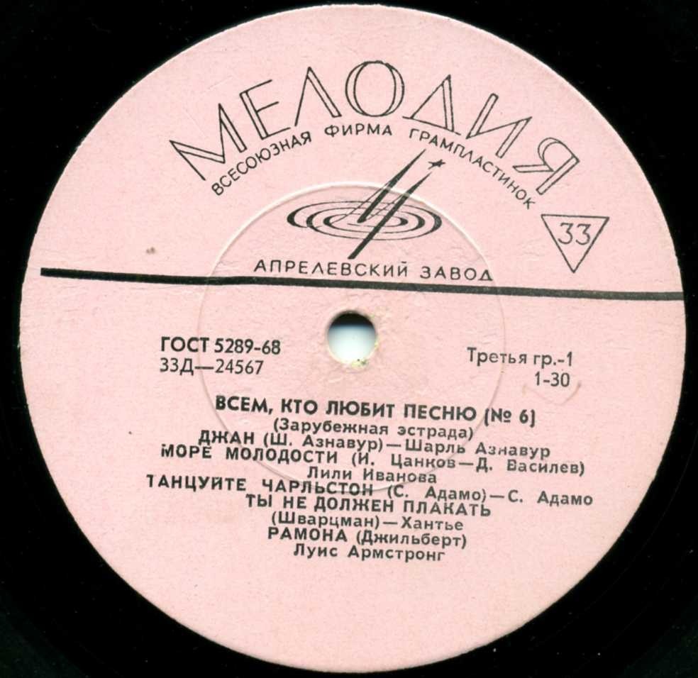 Всем, кто любит песню (№ 6). Зарубежная эстрада