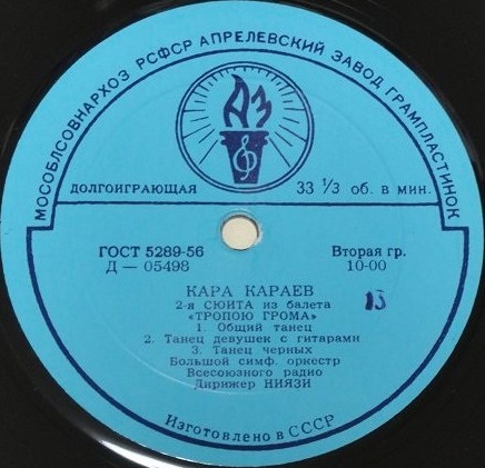 К. КАРАЕВ (1918–1982): Сюита № 2 из балета «Тропою грома» (БСО, Ниязи)