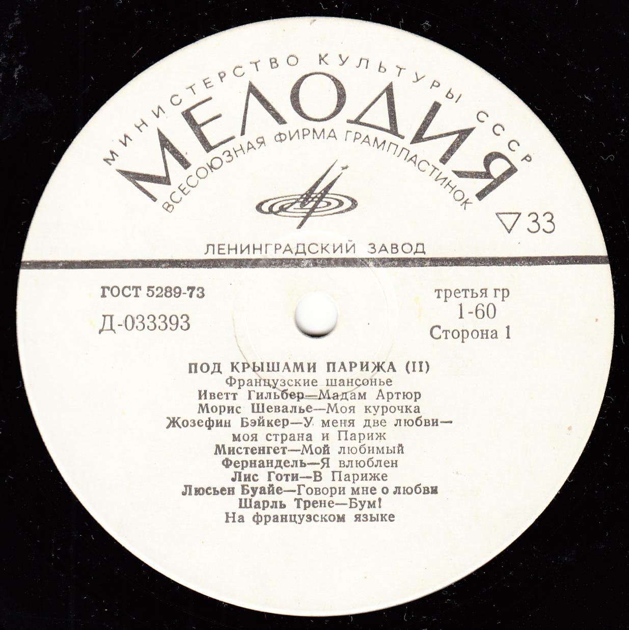 Под крышами Парижа (2). Французские шансонье