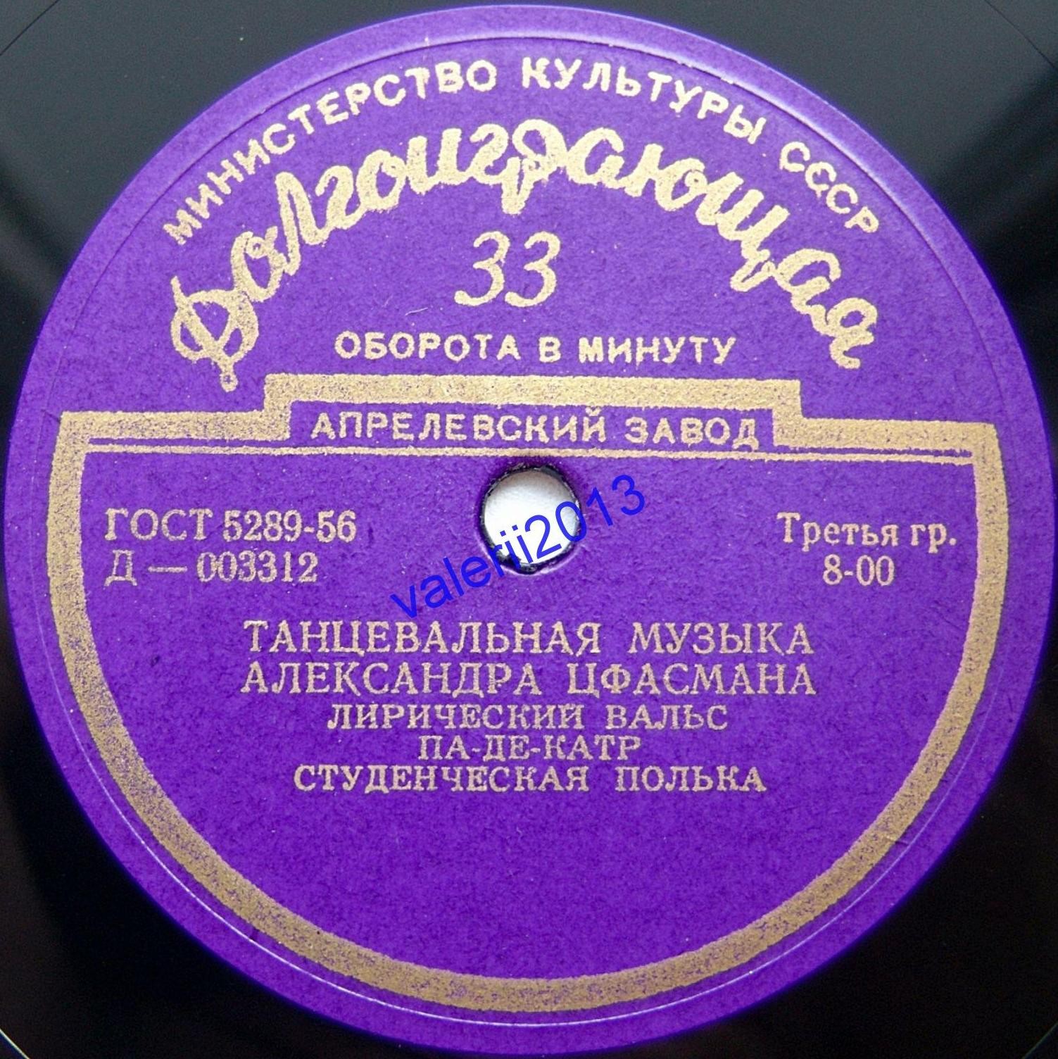 Танцевальная музыка А. Цфасмана