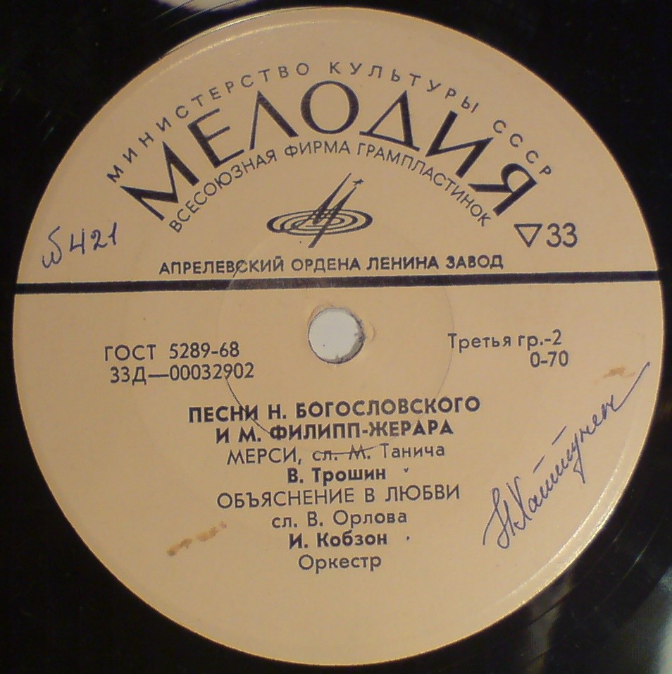 ПЕСНИ Н. БОГОСЛОВСКОГО И М. ФИЛИПП-ЖЕРАРА