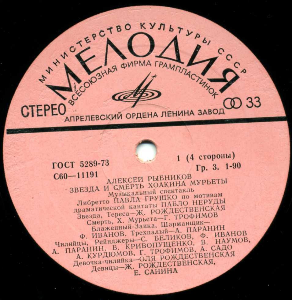 Алексей Рыбников. Звезда и смерть Хоакина Мурьеты