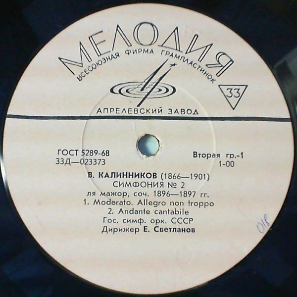 В. КАЛИННИКОВ (1866-1901): Симфония № 2 ля мажор (Е. Светланов)