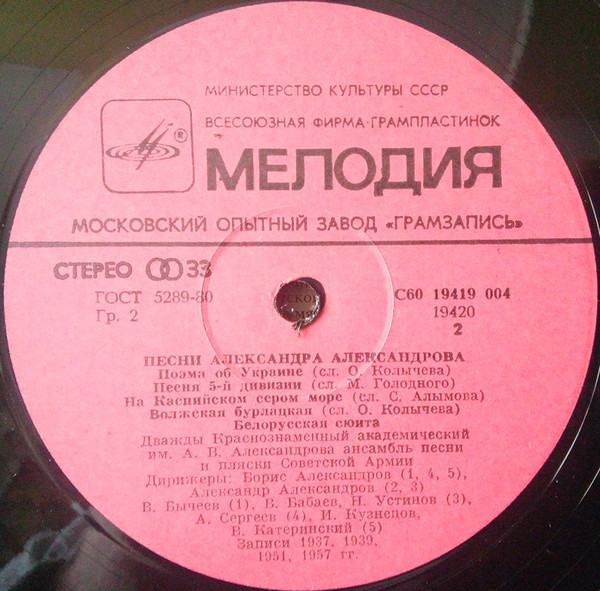ПЕСНИ А. В. АЛЕКСАНДРОВА
