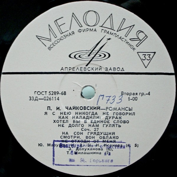 П. ЧАЙКОВСКИЙ (1840–1893): Полное собрание романсов (2/6)
