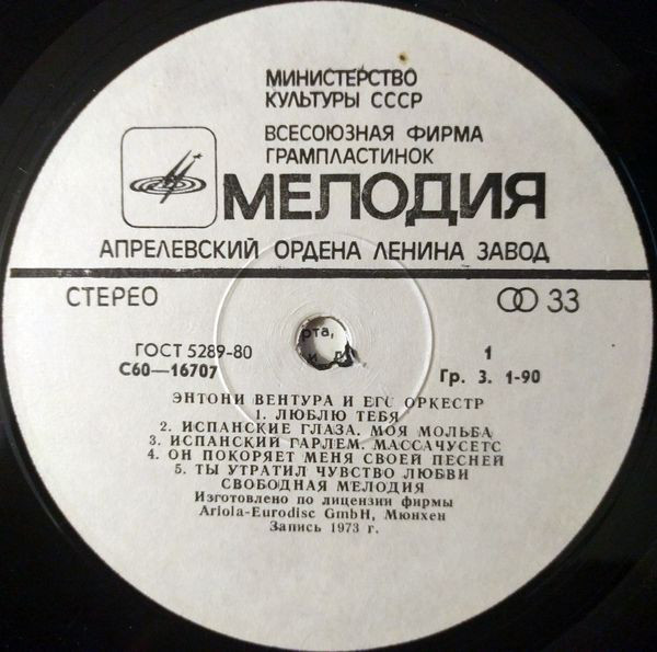 Энтони ВЕНТУРА и его оркестр