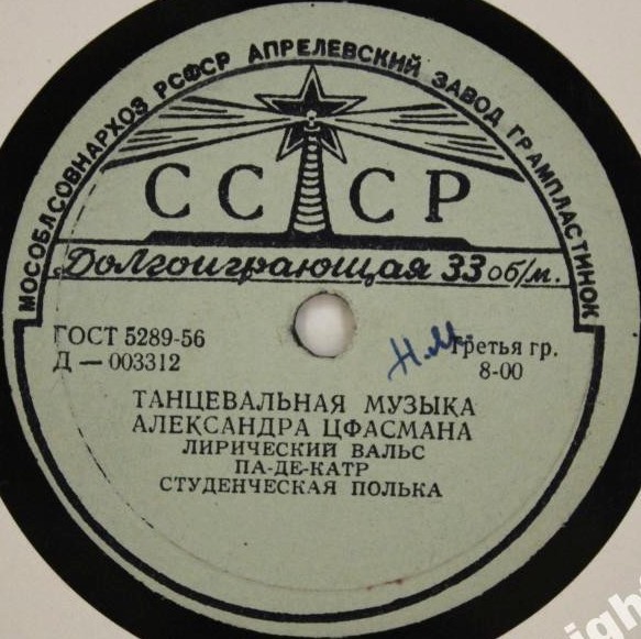 Танцевальная музыка А. Цфасмана
