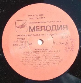 «Поговорим». ГЕОРГИЙ МОВСЕСЯН поет свои песни