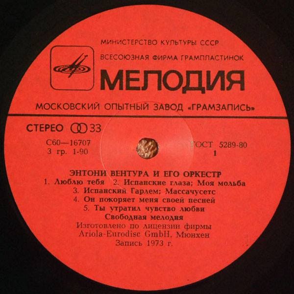 Энтони ВЕНТУРА и его оркестр