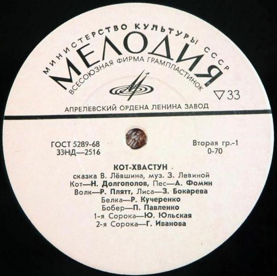 В. Лёвшин. Кот-хвастун