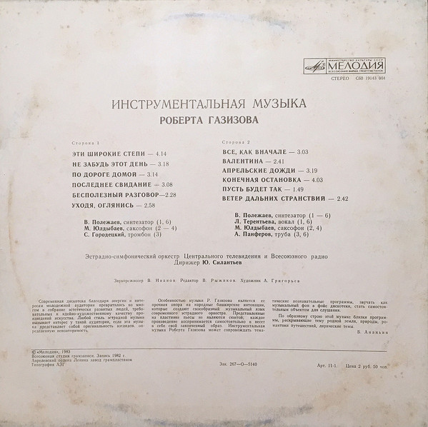 ДИСКОКЛУБ-7 (Б). ИНСТРУМЕНТАЛЬНАЯ МУЗЫКА РОБЕРТА ГАЗИЗОВА