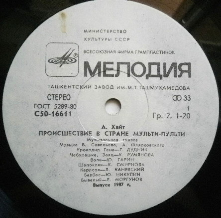 А. ХАЙТ: Происшествие в стране Мульти-Пульти (музыкальная сказка)
