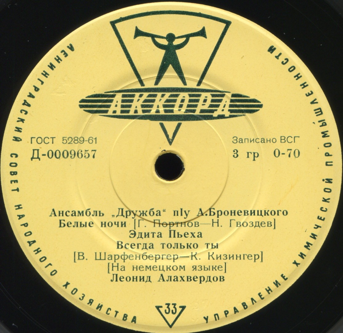 Ансамбль «Дружба», худ. рук. А. Броневицкий