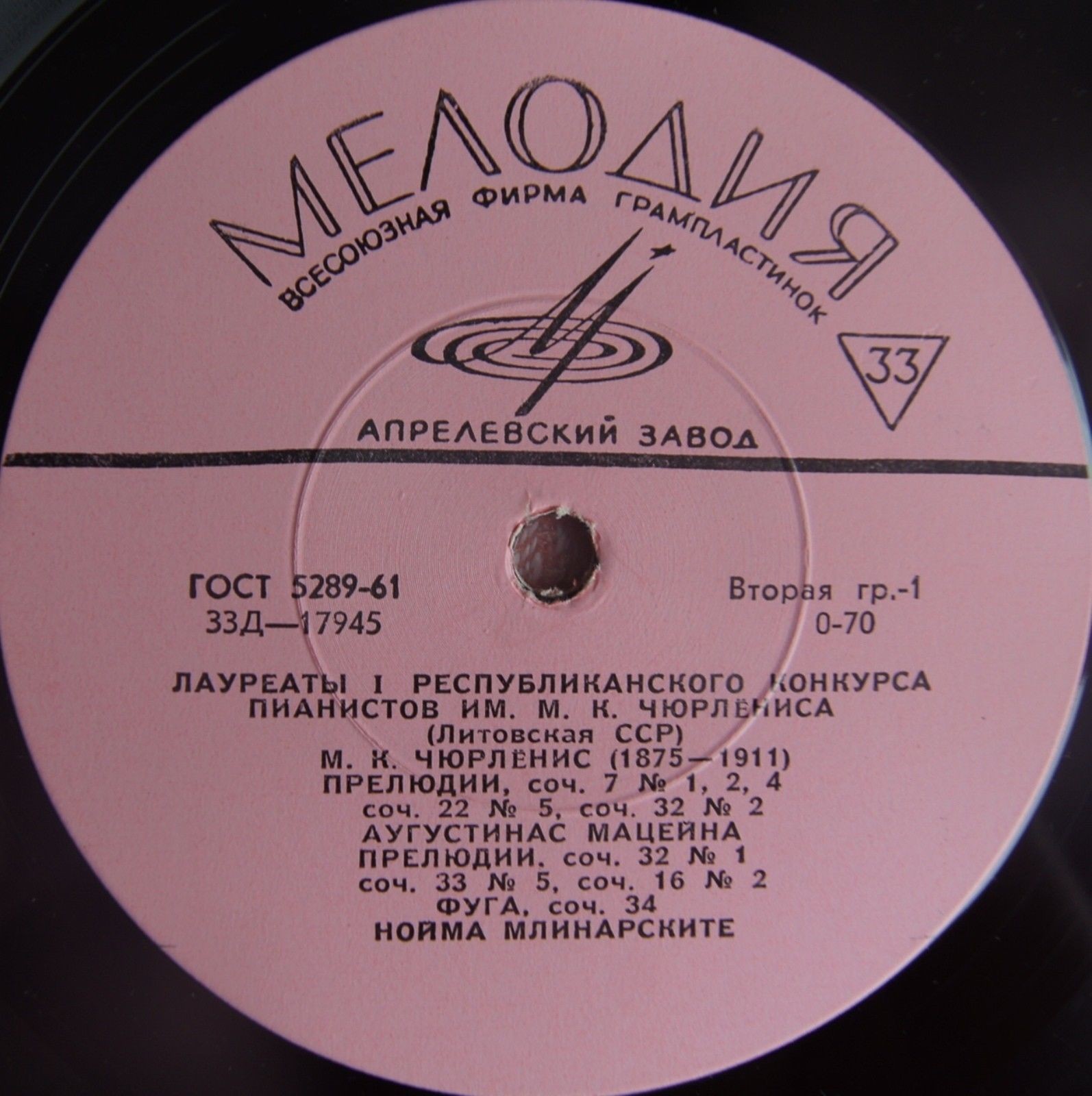 ЛАУРЕАТЫ КОНКУРСА ПИАНИСТОВ ИМ. ЧЮРЛЁНИСА (M. K. Čiurlionio vardo pianistų konkurso laureatai)