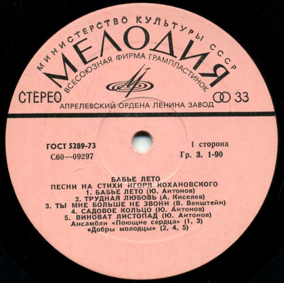 Бабье лето. Песни на стихи Игоря Кохановского