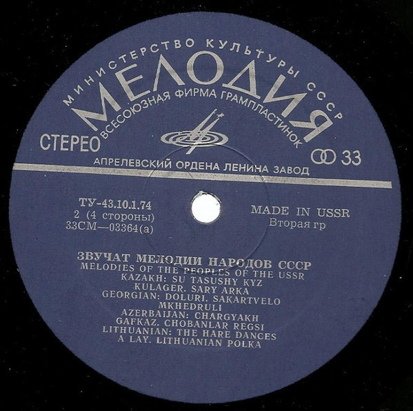 Звучат мелодии народов СССР