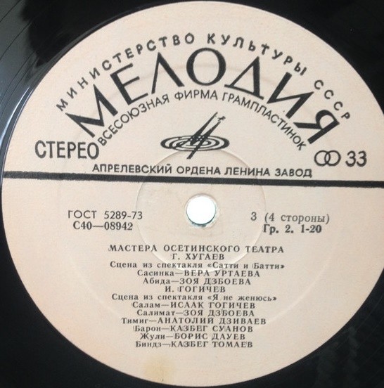 МАСТЕРА ОСЕТИНСКОГО ТЕАТРА (на осетинском яз.).