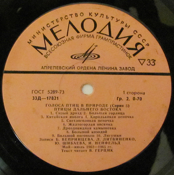 ГОЛОСА ПТИЦ В ПРИРОДЕ. Серия 5: Птицы Дальнего Востока