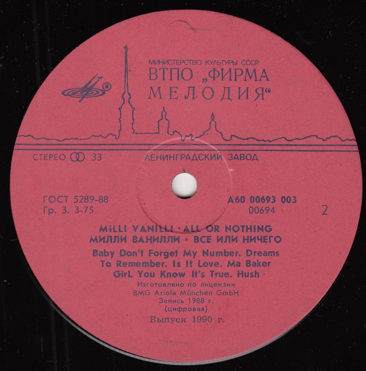 Милли Ванилли - Всё или ничего / Milli Vanilli - All Or Nothing (The First Album)