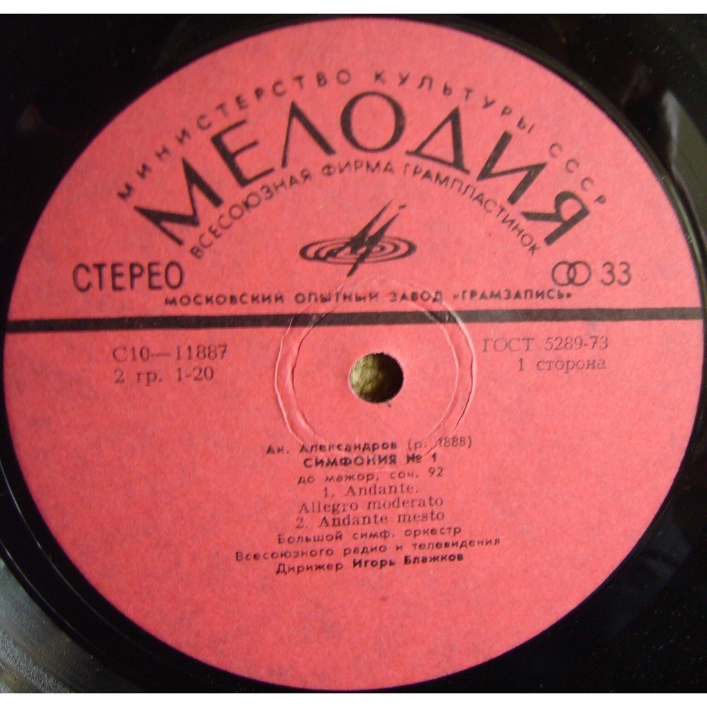 Анатолий Александров (1888-1982). Симфония № 1 до мажор, соч. 92