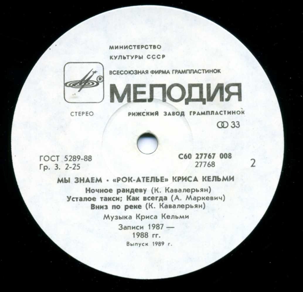 "Рок-Ателье" Криса Кельми. «Мы знаем»