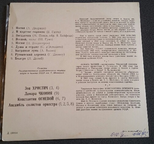 Солисты государственного академического театра оперы и балета УССР им. Т. Шевченко