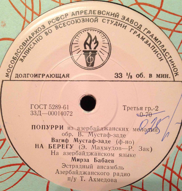 ЭСТРАДНЫЙ АНСАМБЛЬ АЗЕРБАЙДЖАНСКОГО РАДИО п/у Т. АХМЕДОВА