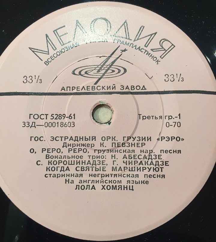 ГОС. ЭСТРАДНЫЙ ОРКЕСТР ГРУЗИИ «РЭРО» п/у К. ПЕВЗНЕРА