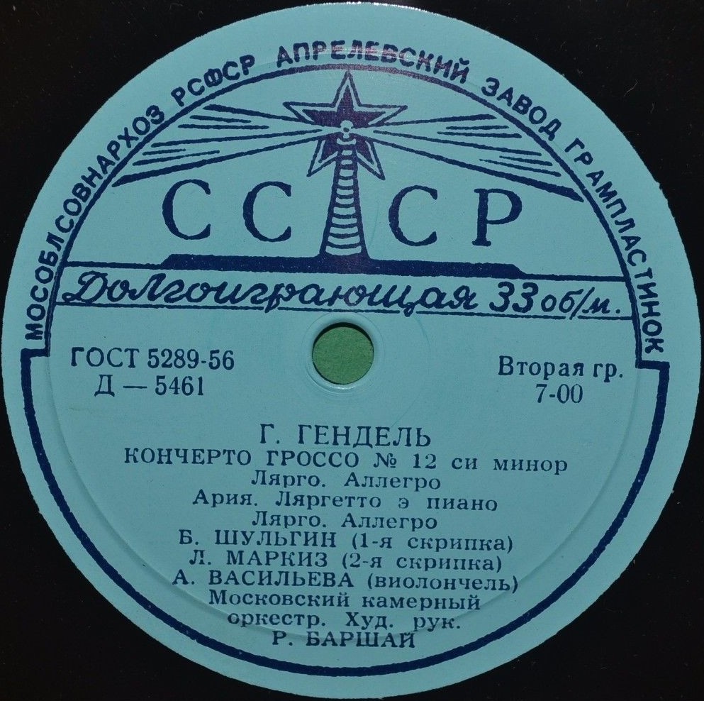 Г. ГЕНДЕЛЬ. Играет и дирижирует Р. Баршай