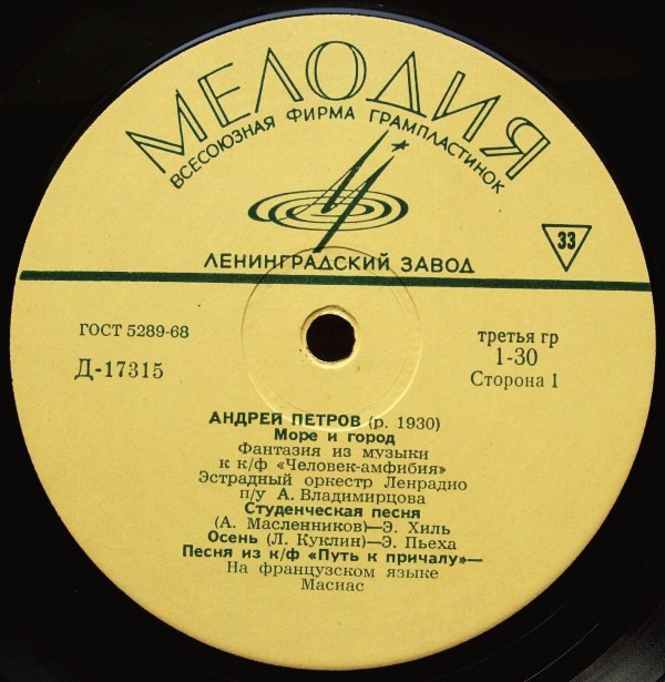 Песни Андрея Петрова