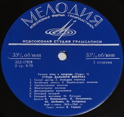 ГОЛОСА ПТИЦ В ПРИРОДЕ. Серия 5: Птицы Дальнего Востока